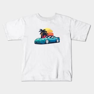 Blue Corvette C3 Sunset Kids T-Shirt